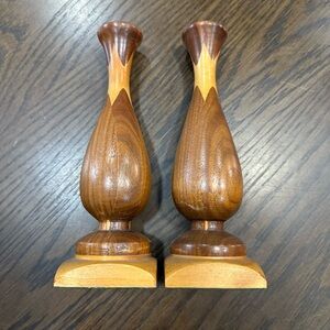 Elegant Wooden Candle Holders